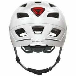 Casque De Vélo De Ville Blanc Hyban 2.0 Abus -Velo Pioneur Soldes Boutique casque de velo de ville blanc hyban 2 0 abus full 3