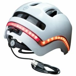 Casque Vélo Avec Led Intégrée Vio Nutcase Blanc -Velo Pioneur Soldes Boutique casque velo avec led integree vio nutcase blanc full 4