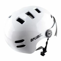 Casque Vélo Urbain à Visière Blanc Optimiz O-380 -Velo Pioneur Soldes Boutique casque velo urbain a visiere blanc optimiz o 380 full 4
