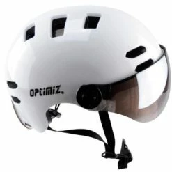 Casque Vélo Urbain à Visière Blanc Optimiz O-380 -Velo Pioneur Soldes Boutique casque velo urbain a visiere blanc optimiz o 380 full 5