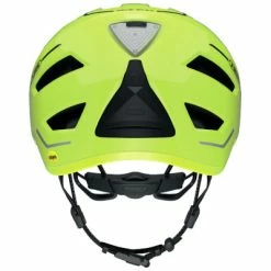 Casque Vélo Ville Jaune Fluo Avec Lumière Abus Pedelec 2.0 MIPS -Velo Pioneur Soldes Boutique casque velo ville jaune fluo avec lumiere abus pedelec 2 0 mips full 3