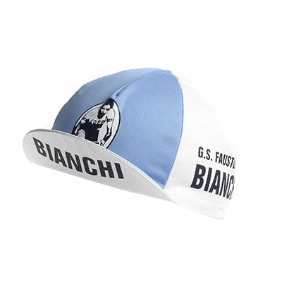 Vintage Cycling Casquette Vélo Vintage Bianchi - Blanc Et Bleu Clair 1 Vintage Cycling Casquette Vélo Vintage Bianchi - Blanc Et Bleu Clair