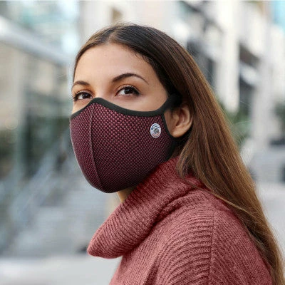 Masque FFP2 Anti-pollution Frogmask Bordeaux Pour Cycliste 1 Masque FFP2 Anti-pollution Frogmask Bordeaux Pour Cycliste