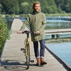 Parka De Pluie Vélo étanche Vert Olive Pour Hommes Mosse Basil -Velo Pioneur Soldes Boutique parka de pluie velo etanche vert olive pour hommes mosse basil full 3