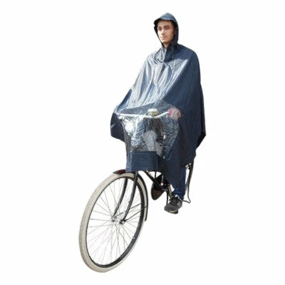 Hooodie Poncho Pluie Bleu Marine Avec Fenêtre Pour Lumière De Vélo 1 Hooodie Poncho Pluie Bleu Marine Avec Fenêtre Pour Lumière De Vélo