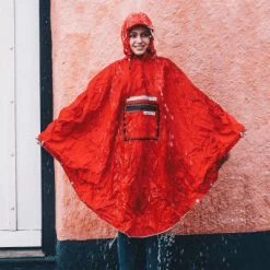 Poncho Vélo Imperméable Rouge The Peoples Poncho