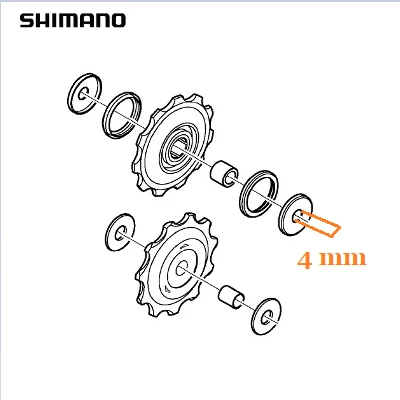 Galets De Dérailleur Shimano 5/6/7/8V 3 Galets De Dérailleur Shimano 5/6/7/8V – Image 3