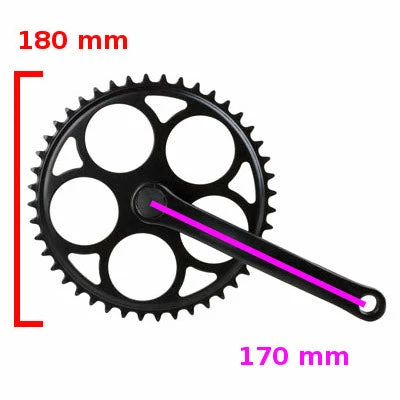 Messingschlager Pédalier Vélo Vintage Noir Singlespeed 44 Dents Pour Axe Carré 2 Messingschlager Pédalier Vélo Vintage Noir Singlespeed 44 Dents Pour Axe Carré – Image 2