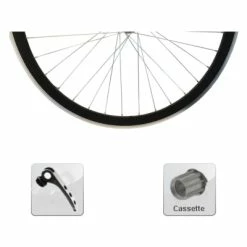 Brandless Roue Arrière Vélo Course 700 Noir Mat Cassette 7/8/9 Vitesses