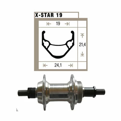 Roue Vélo Avant Argent Double Paroi 20x1.75 X-Star 19 - Ryde 2 Roue Vélo Avant Argent Double Paroi 20x1.75 X-Star 19 - Ryde – Image 2