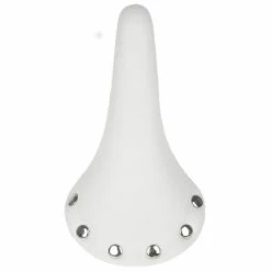 Endzone Selle Vélo Vintage Blanche Imitation Cuir Avec Rivets -Velo Pioneur Soldes Boutique selle velo vintage blanche imitation cuir avec rivets full 3