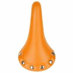 Endzone Selle Vélo Vintage Orange Imitation Cuir Avec Rivets -Velo Pioneur Soldes Boutique selle velo vintage orange imitation cuir avec rivets full 3